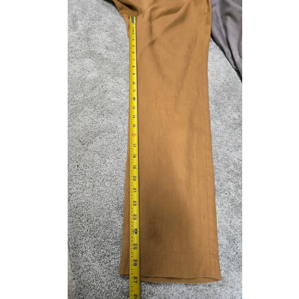 Reformation 100% Linen High Rise Straight Leg Pants Tan‎ Ochre Womens Size 0